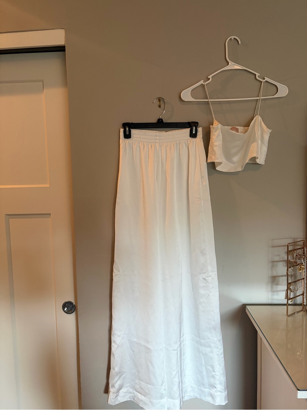 Show Me Your MuMu White High Waisted Pants
with Cropped Camisole